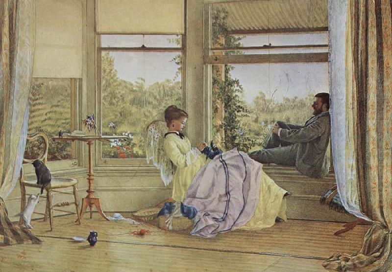 Interior with figures,The Grange, Emma Minnie Boyd